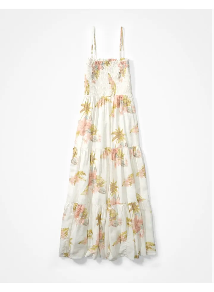 AE Smocked Tiered Midi Dress
