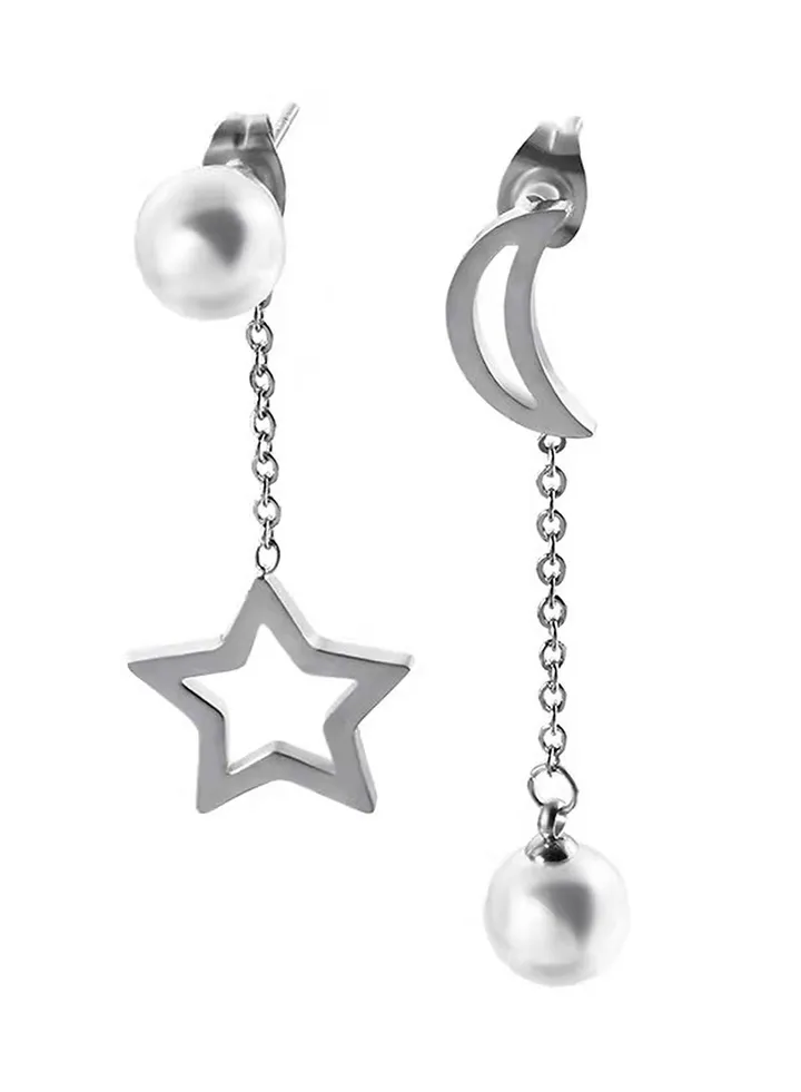 Women's Stainless Steel Silver Earrings - LC.E.01060.330