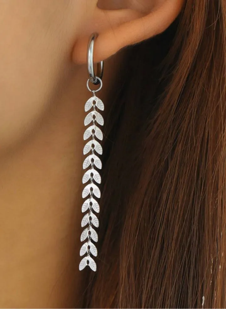 Elegant Stainless Steel Silver Plated Earrings For Women