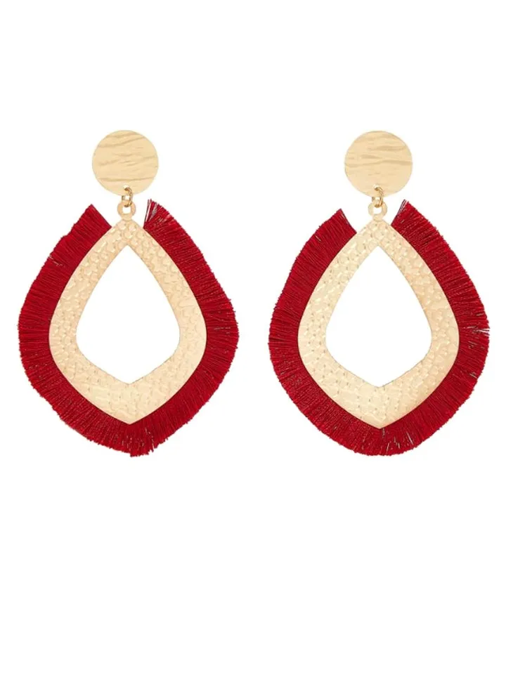 Diamond Shaped Tassel Earrings