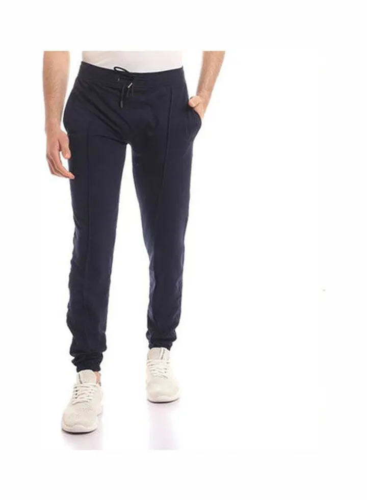 Casual Basic Mid-Rise Sweatpants Blue