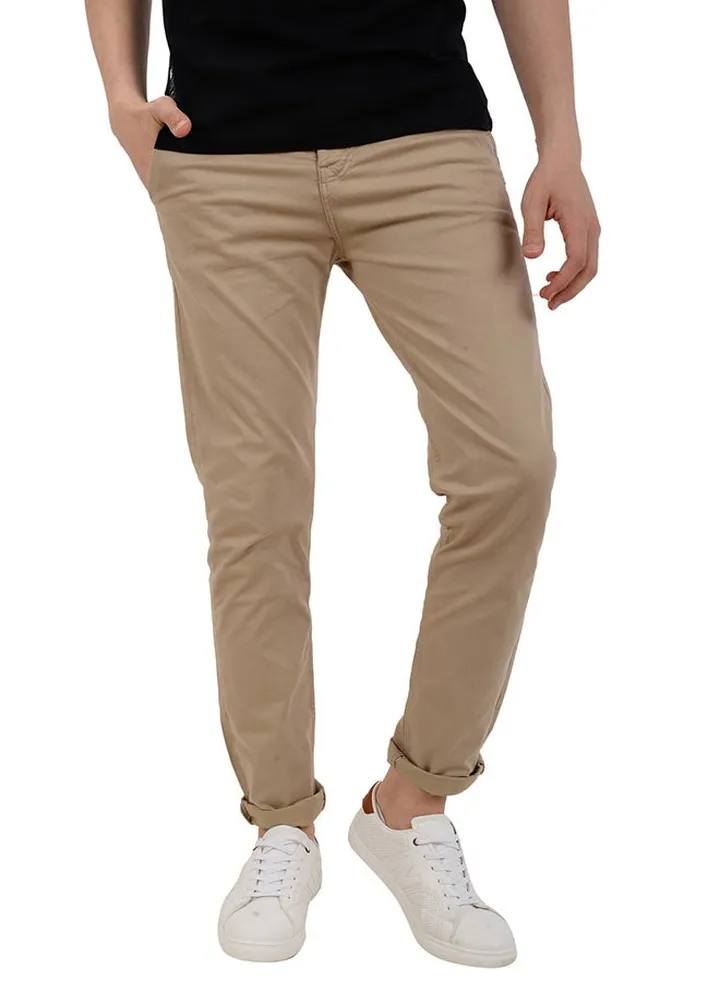 Solid Chino Pants Beige