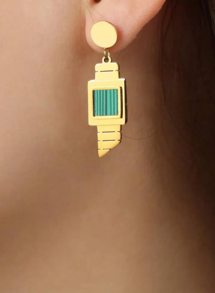 Elegant Stainless Steel Gold Plated Earrings For Women