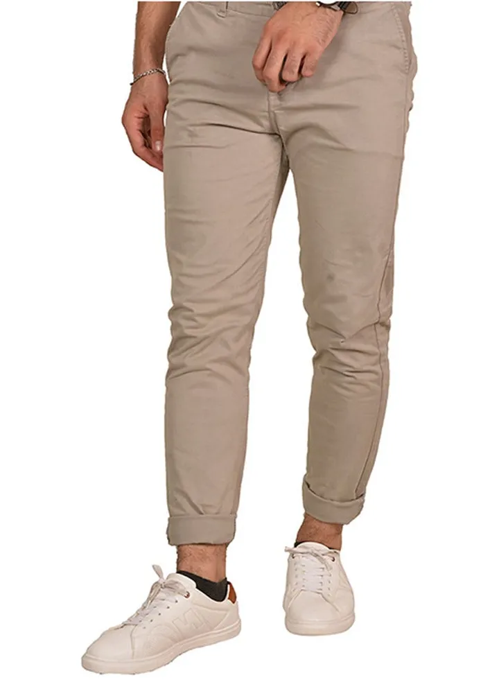 Casual Solid Chino Pant Beige