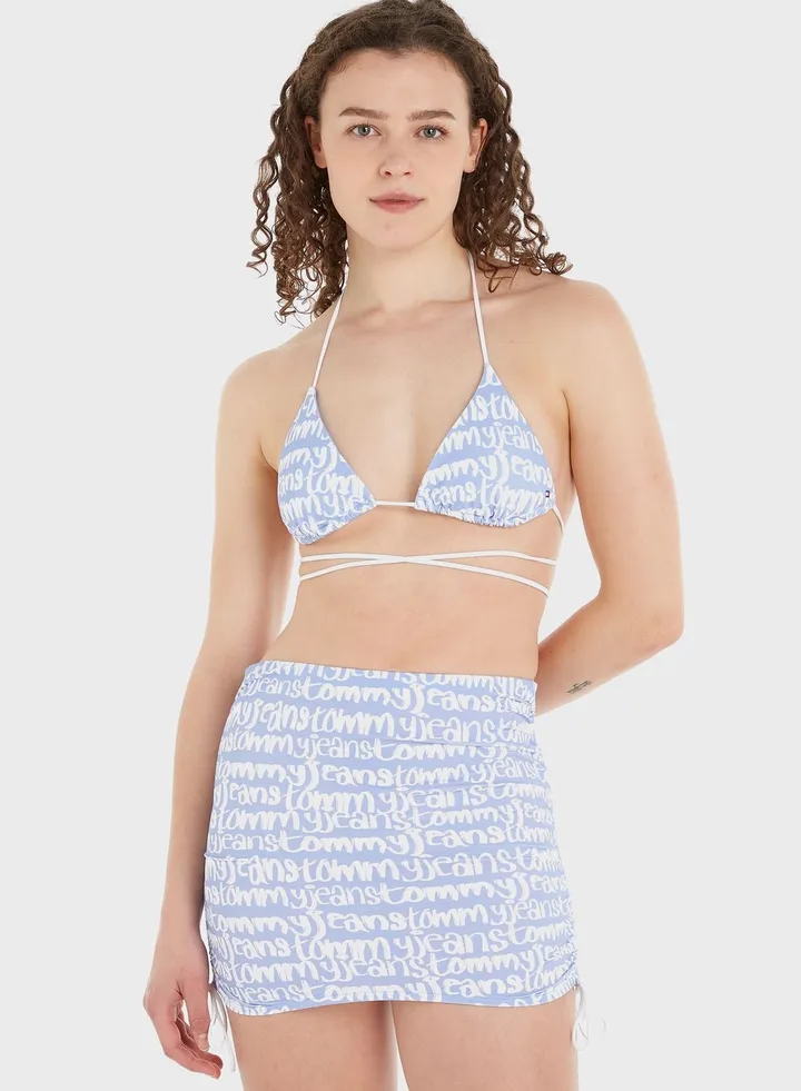 Printed High Waist Bikini Bottom