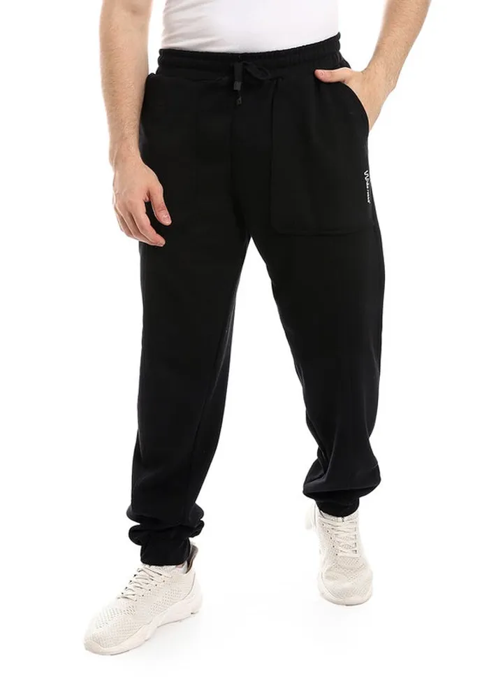 Comfy Black Pants With Elastic Trim