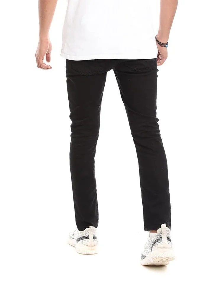 Black cotton men's trousers