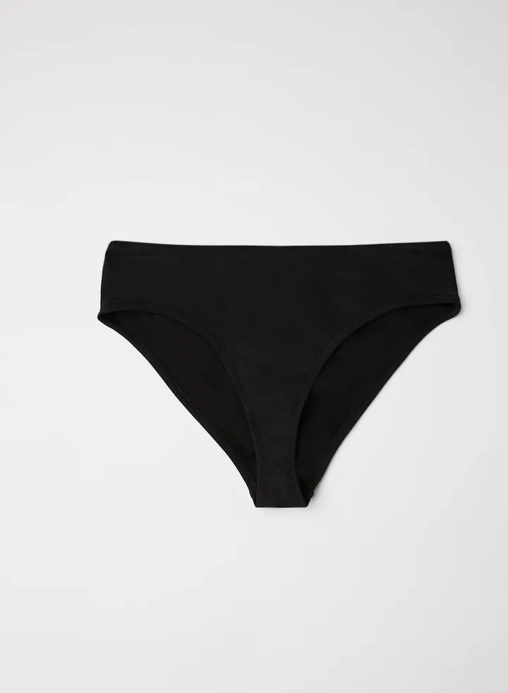Mid Rise Bikini Bottoms Black