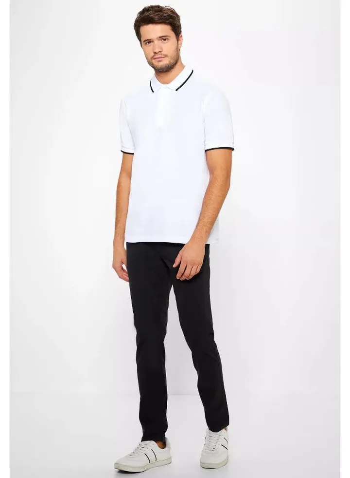 Solid Pattern Regular Fit Pants Black