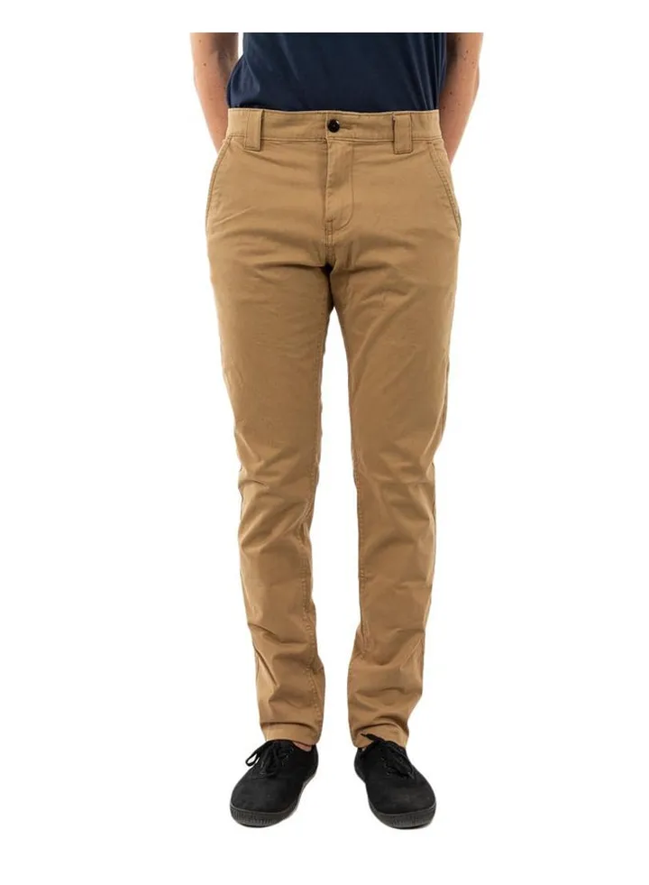 Stretch Organic Cotton Chinos in Beige Brown