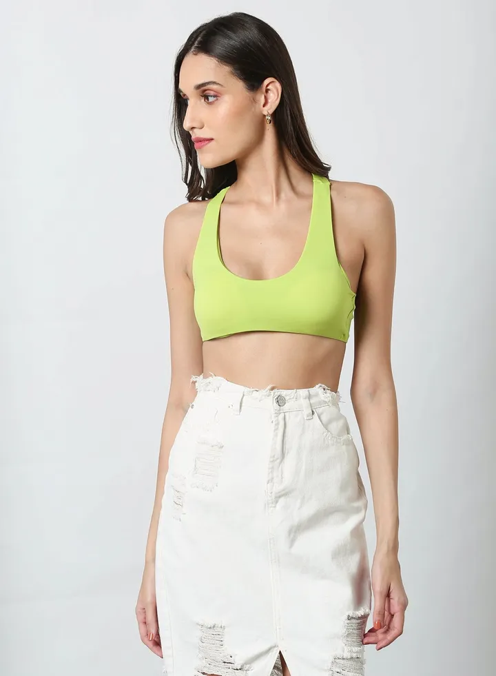 Racer Back Bikini Top Green