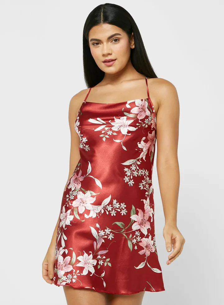 Back Cutout Strappy Nightdress
