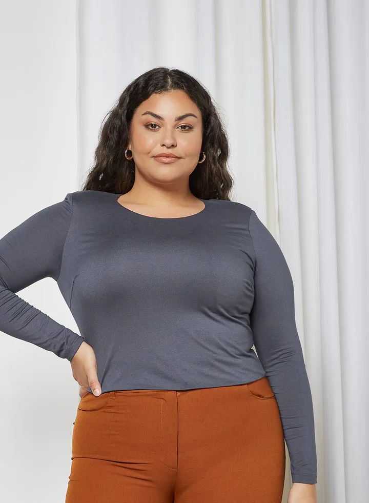 Basic Long Sleeve Top Antricite
