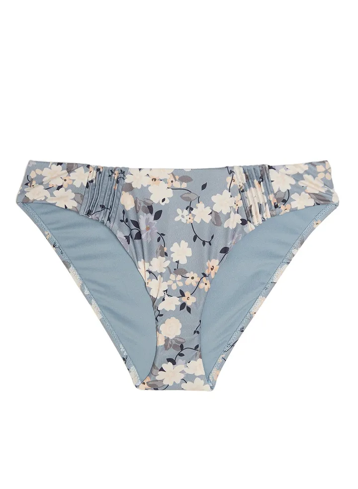 Floral Print Bikini Bottom Grey