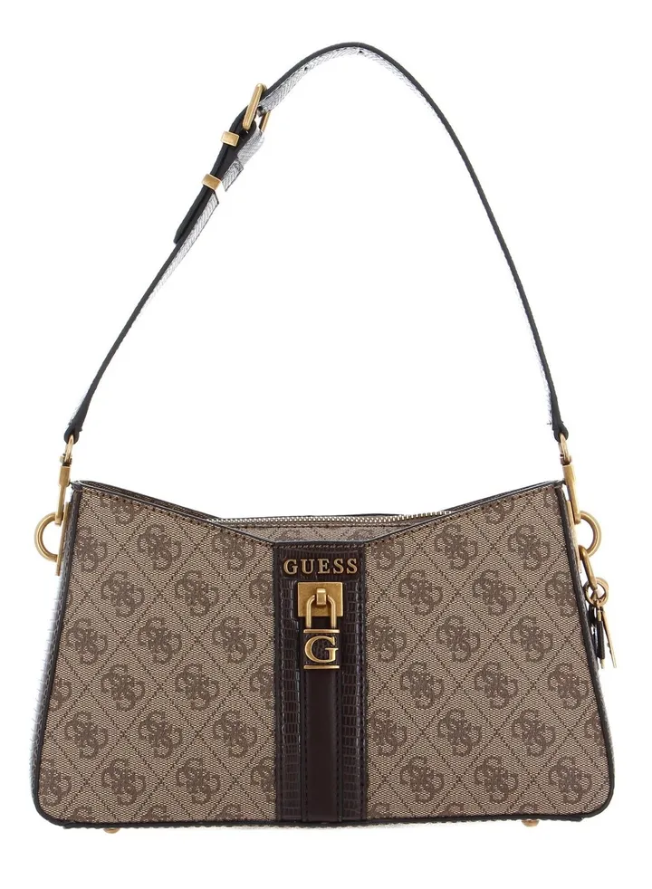 GUESS GINEVRA NUDE SHOULDER BAG Brown