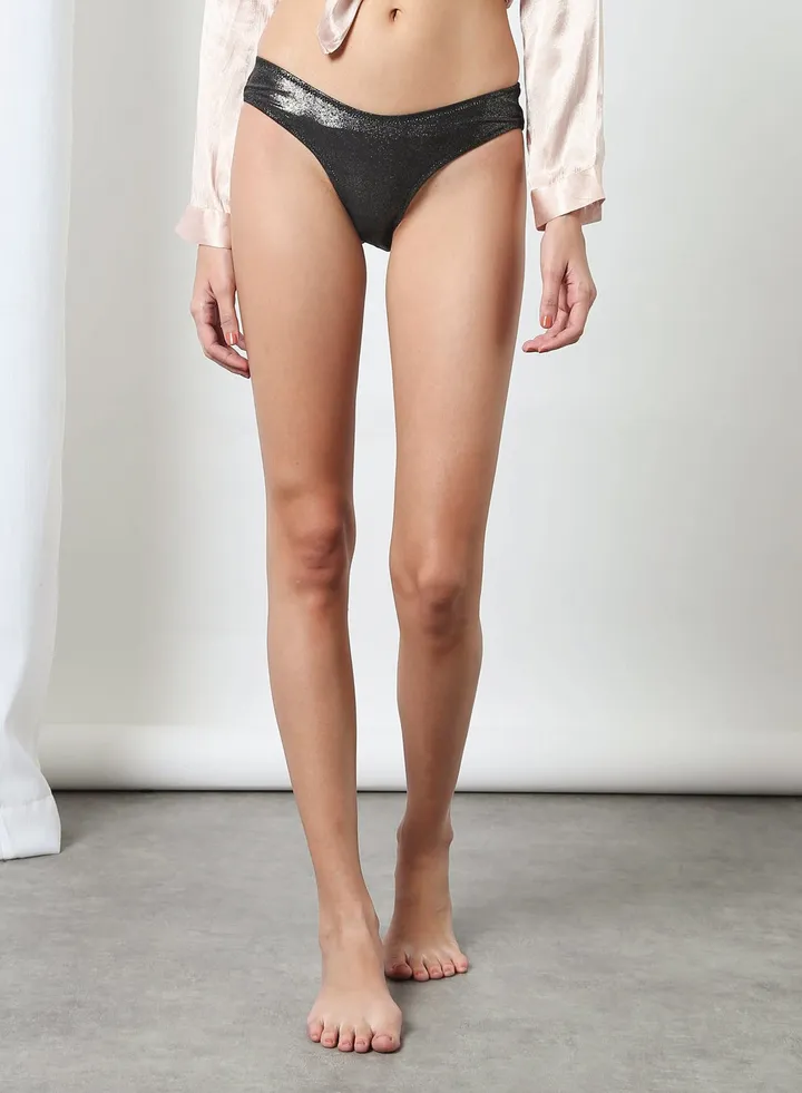 Coated Bikini Bottoms Grey