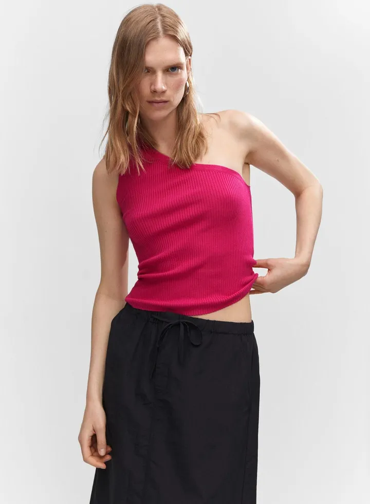 One Shoulder Knitted Top