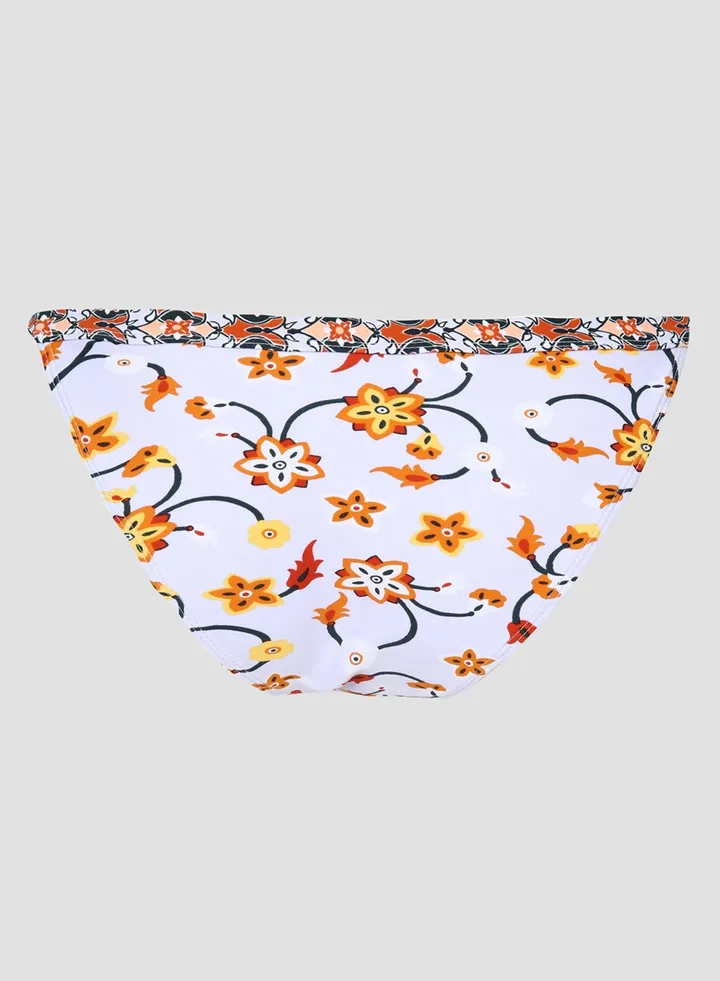 Floral Pinted Bikini Bottoms Lilac/White