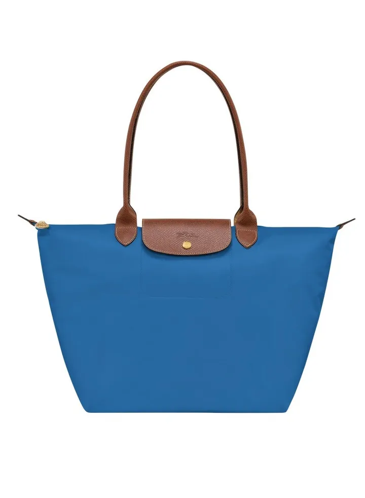 Longchamp women's large handbag, handbag, shoulder bag blue classic style