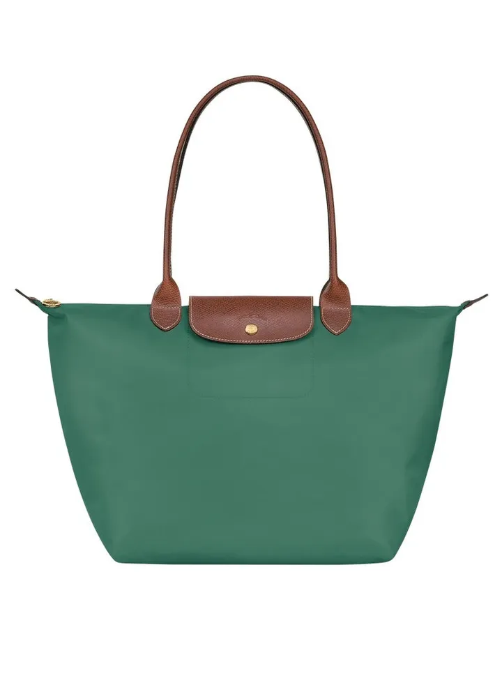 Longchamp women's large handbag, handbag, shoulder bag, sage green classic style