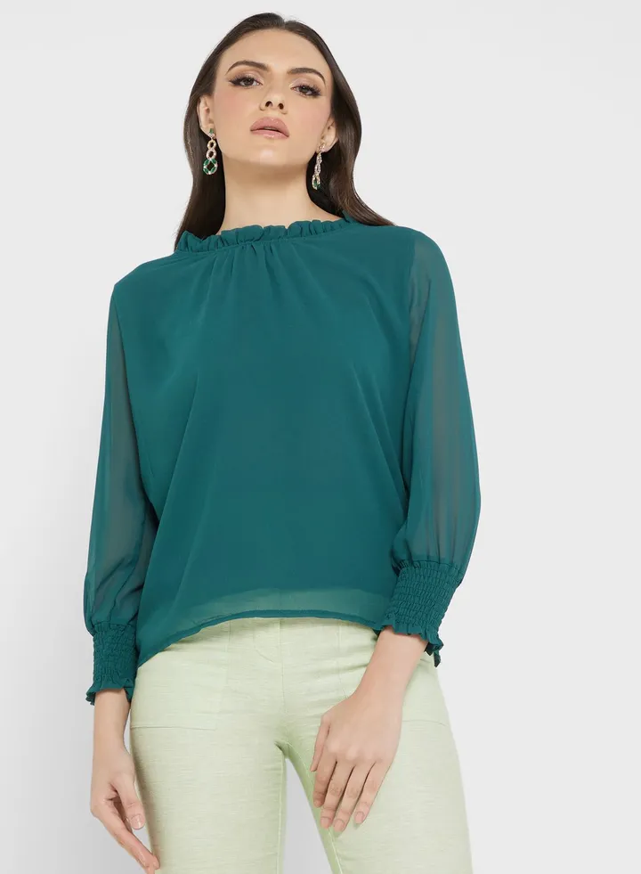 Sheer Sleeve Top