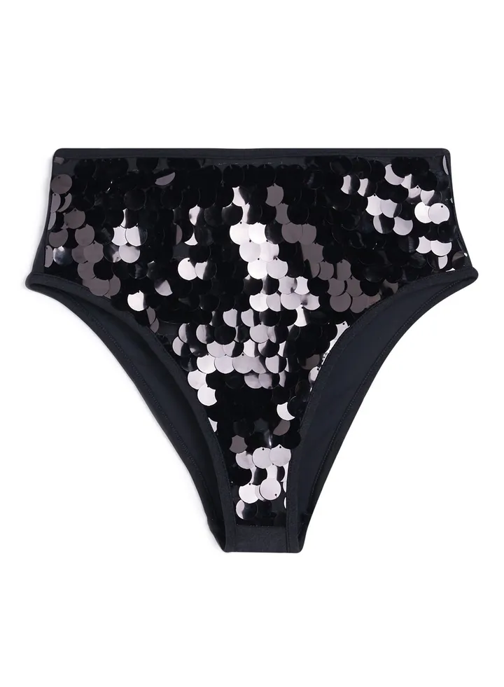 Sequin Bikini Bottoms Black