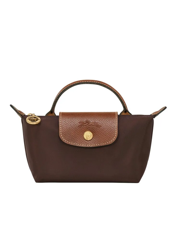 Longchamp Women's Mini Makeup Bag, Handbag, Shoulder Bag Brown/Ebony Classic