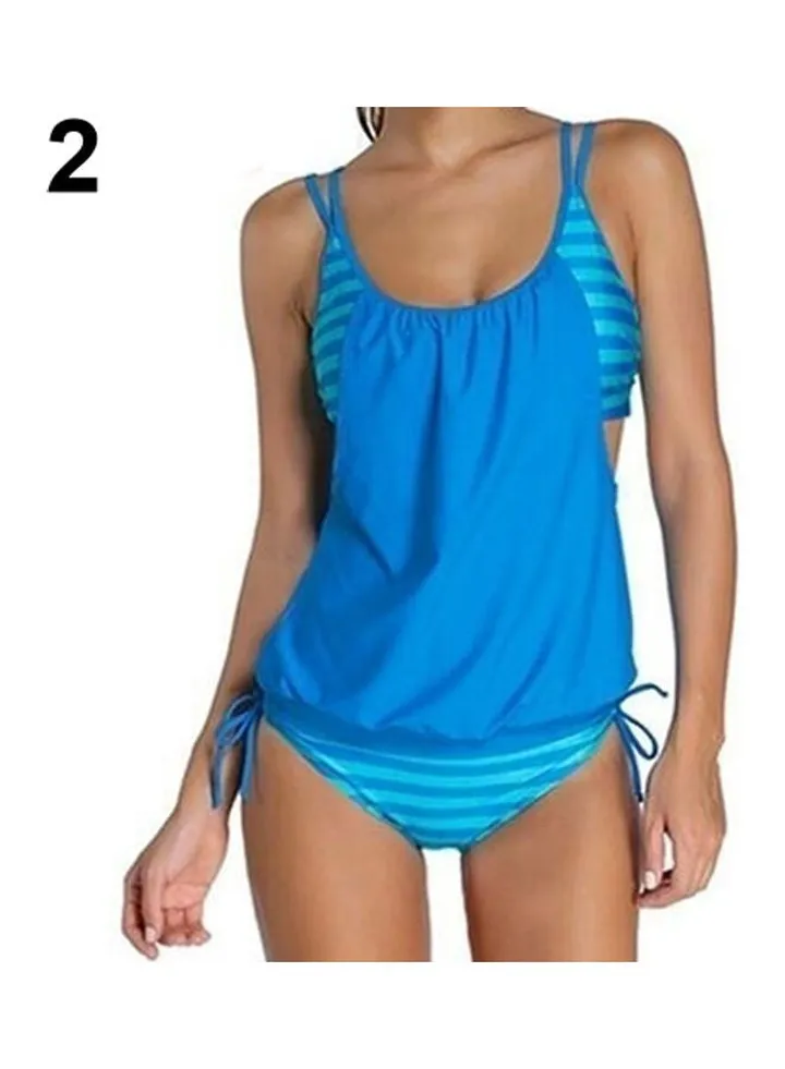 Striped Swim Wear Blue