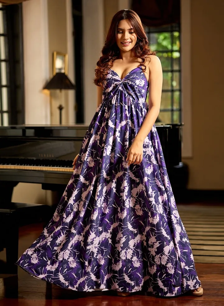 Deep Vneck Strap Maxi Dress