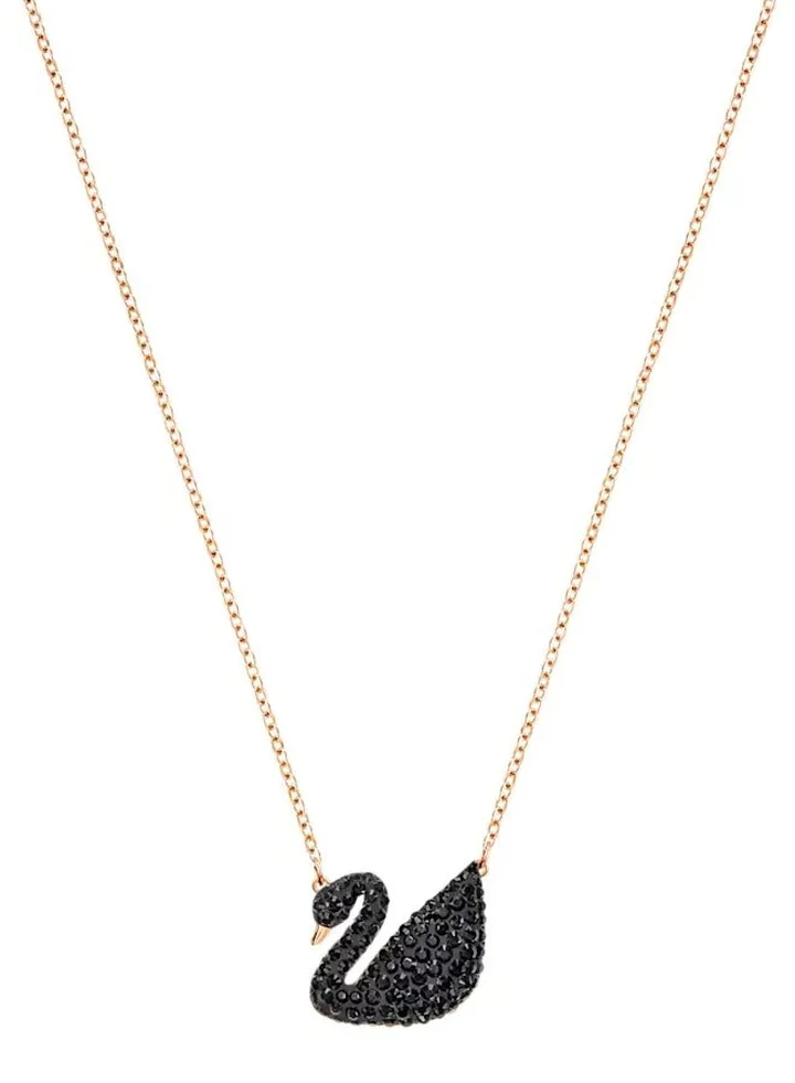 Swarovski Iconic Swan Black Gold Pendant for Women 5204134