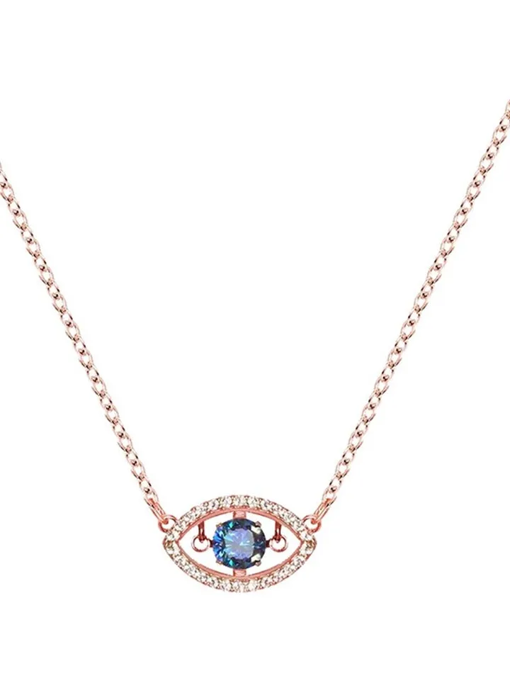 Swarovski Luckily Evil Eye Necklace for Women Rose Gold Plated 5448611