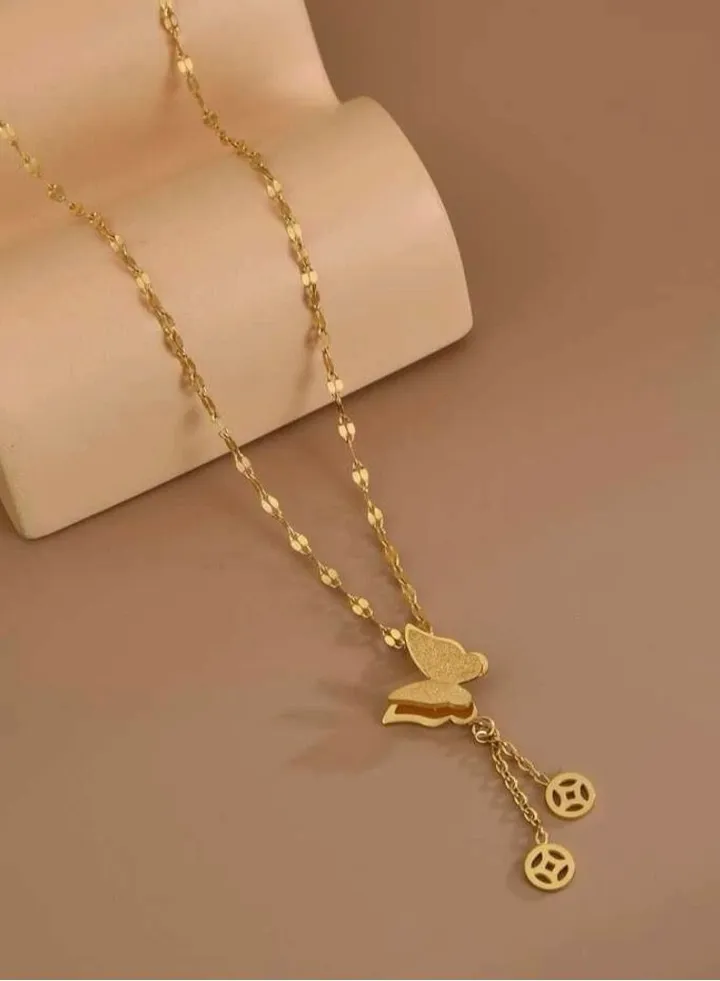18k Gold Plated Butterfly Necklace For Women