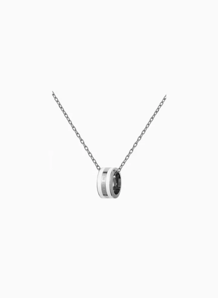 Daniel Wellington Emalie Necklace Silver Satin White for Women