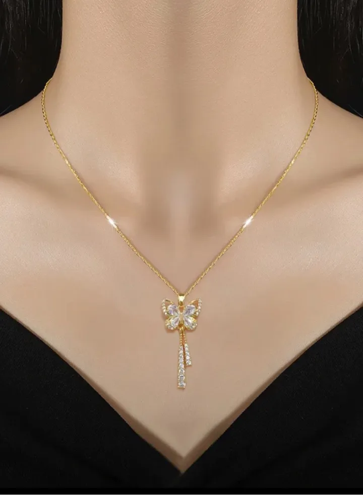 Trendy Stainless Steel Gold Plated Necklace For Women