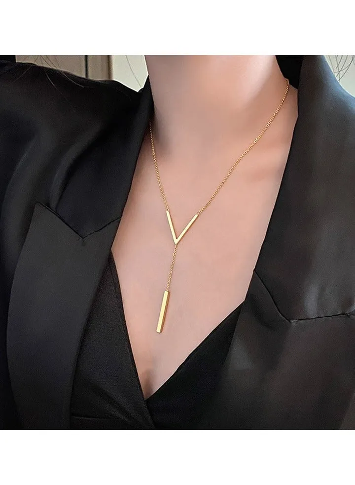 V-Shaped Pendant Necklace For Women And Girls Trendy Fashion Accessories With A Unique Minimalist Vibe Fashion Jewelry Dress Accessories
