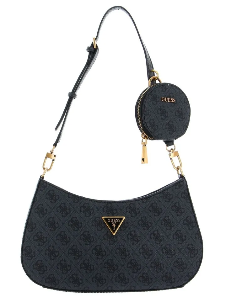 Guess Womens Noelle Shoulder Bag With Coin Purse Grey/Black
