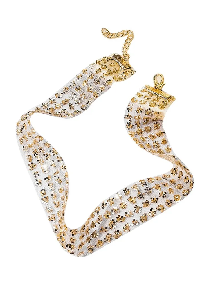 Shiny Paillette Decor Choker Necklace