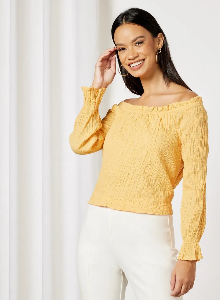 Shirred Top Orange