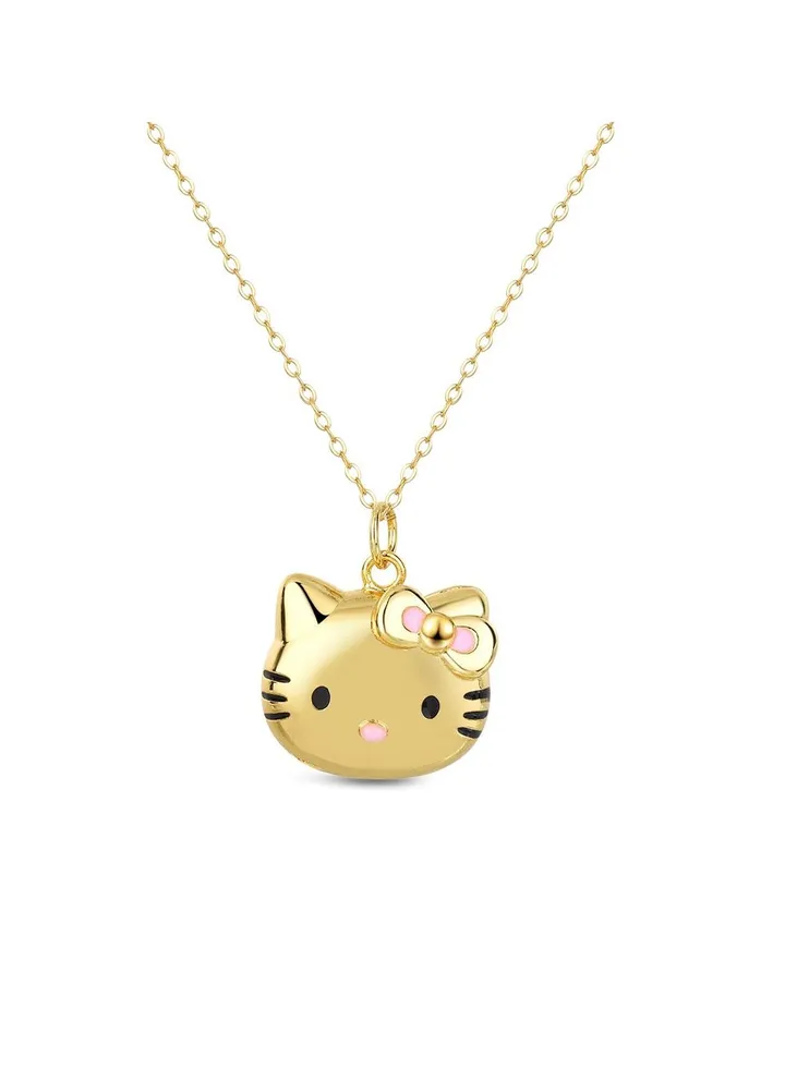 Hello Kitty Gold Pendant Necklace with Open Cover