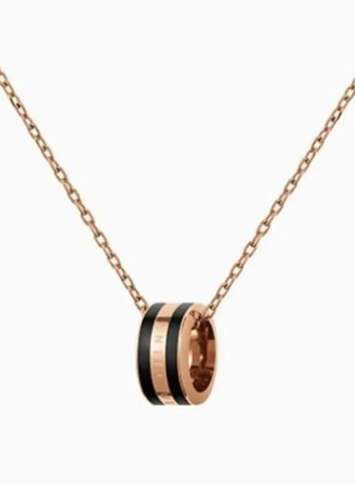Daniel Wellington Aspiration Necklace Rose Gold Ceramic (Main Body) And Stainless Steel (316L) With Rose Gold Plating, No Gemstone