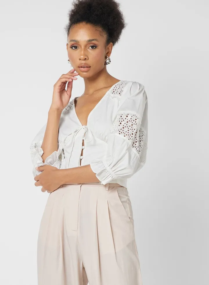 V-Neck Puff Sleeve Top