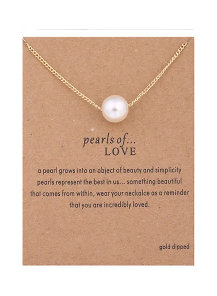 Imitation Pearl Decor Elegant Simple Design Necklace