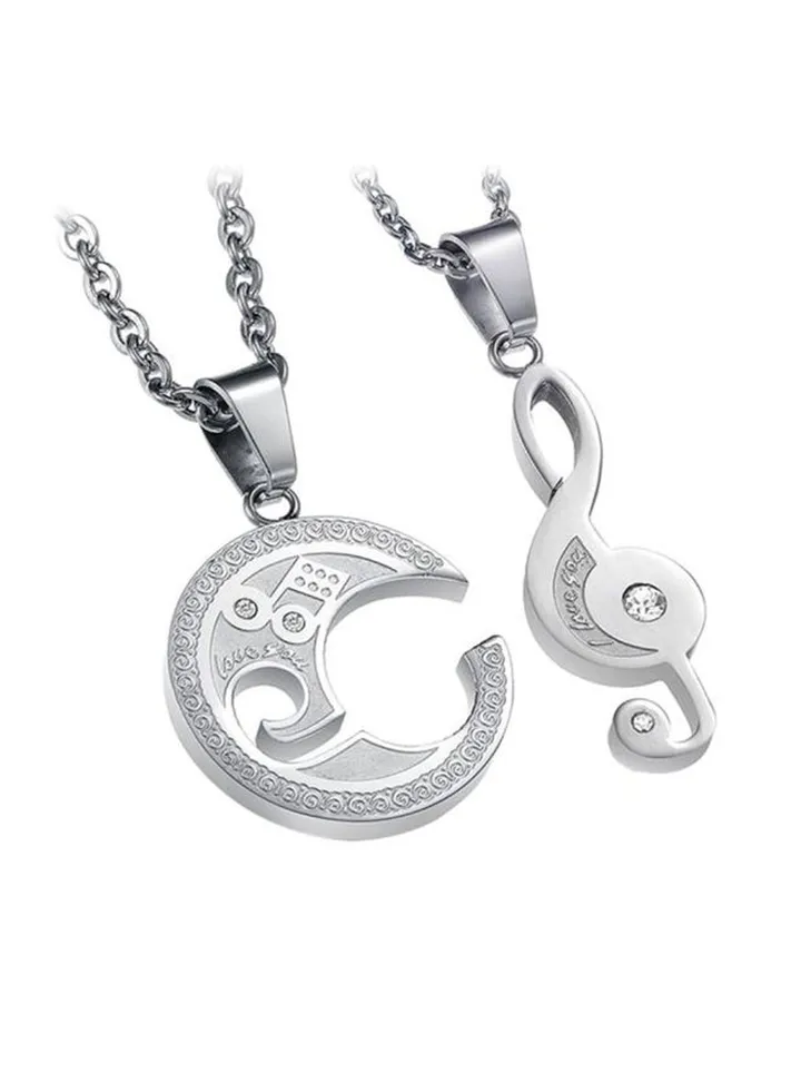 Love Is Melody Couple Pendant Necklace