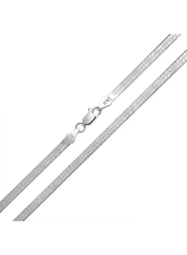 925 Sterling Silver Flat Herringbone Necklace