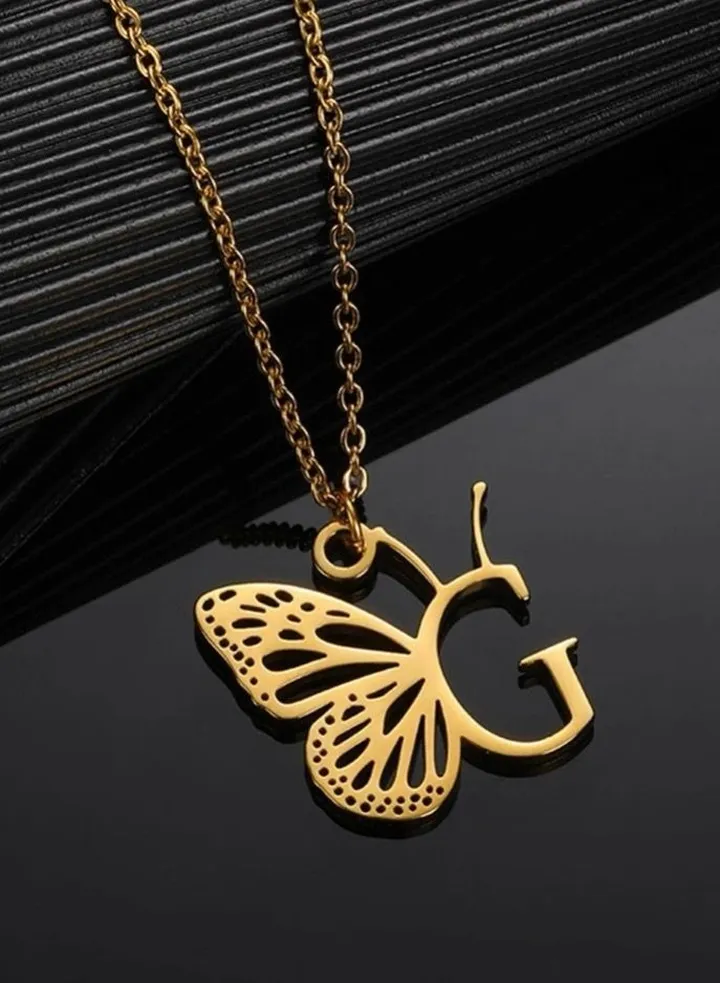 Trendy Gold Stainless Steel Necklace For Women Letter G