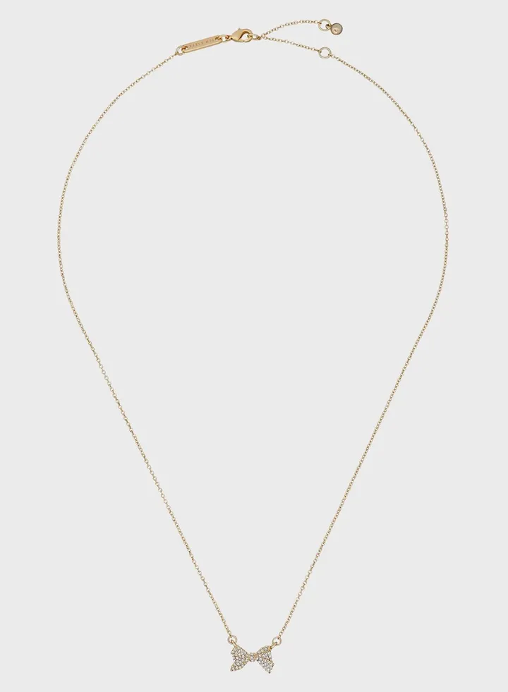 Barsie Crystal Bow Pendant Necklace