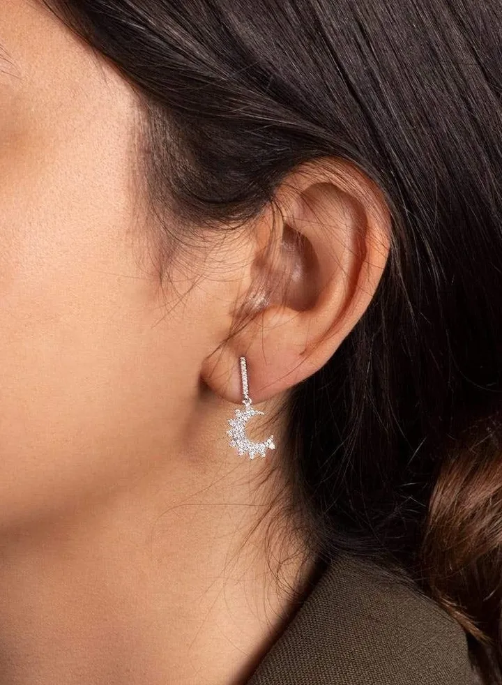 Moon Earrings - Silver