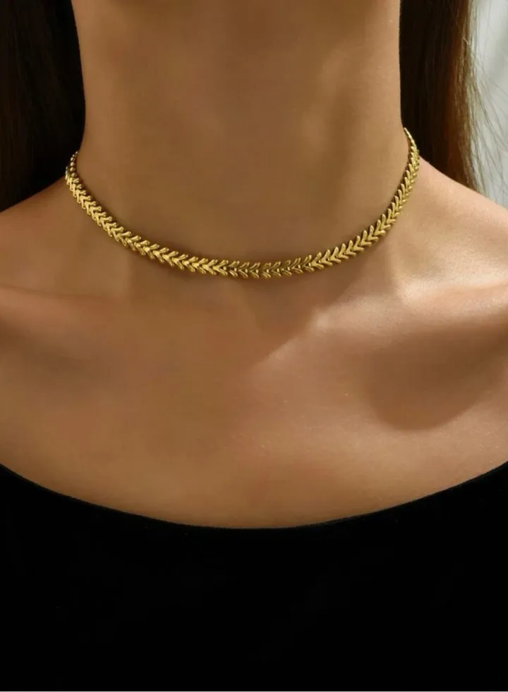18k Gold Plated Choker Necklace