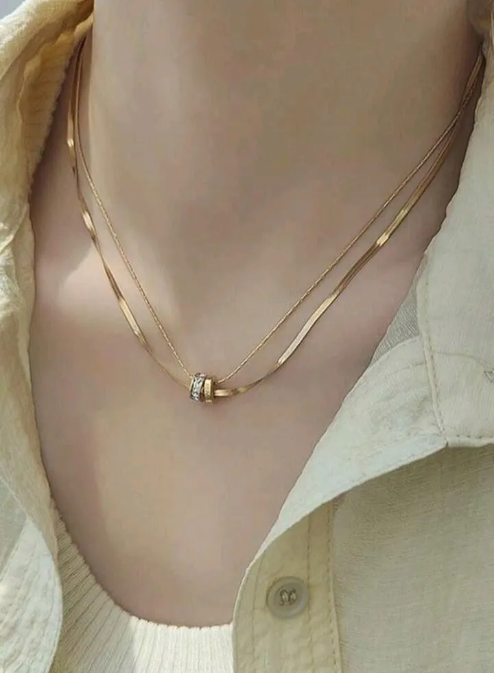Trendy Stainless Steel Gold Plated Necklace For Women