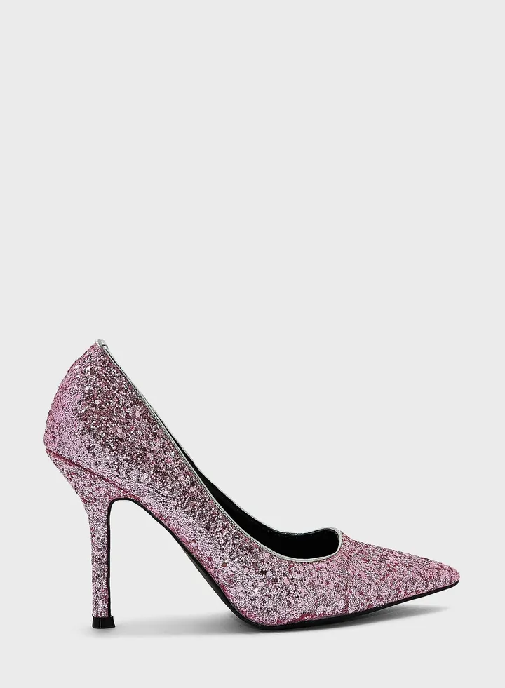 Glitter Pointed Pump